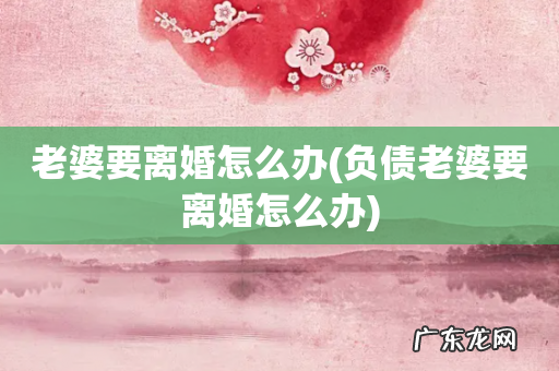 负债老婆要离婚怎么办 老婆要离婚怎么办