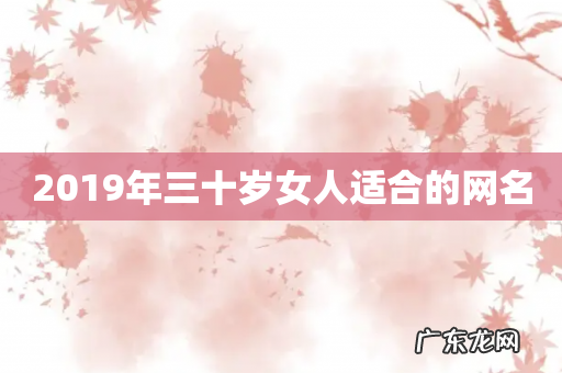 2019年三十岁女人适合的网名
