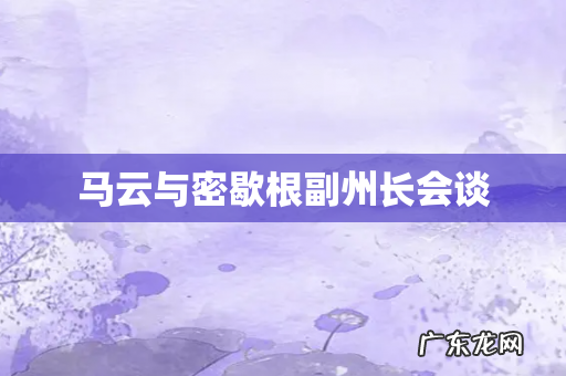 马云与密歇根副州长会谈