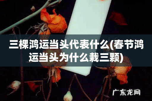 春节鸿运当头为什么栽三颗 三棵鸿运当头代表什么