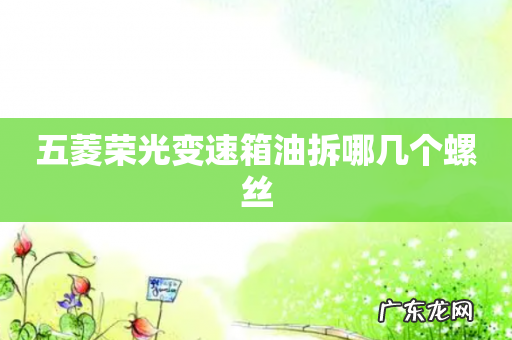 五菱荣光变速箱油拆哪几个螺丝