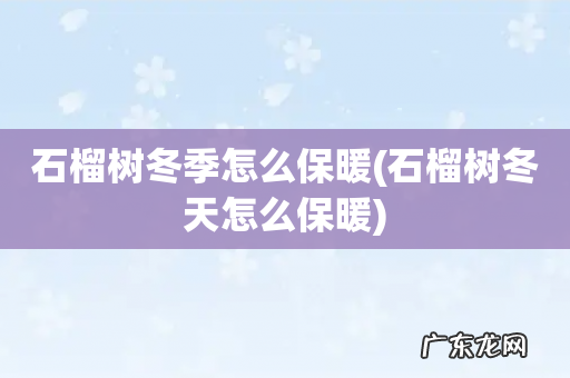 石榴树冬天怎么保暖 石榴树冬季怎么保暖