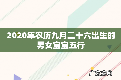 2020年农历九月二十六出生的男女宝宝五行