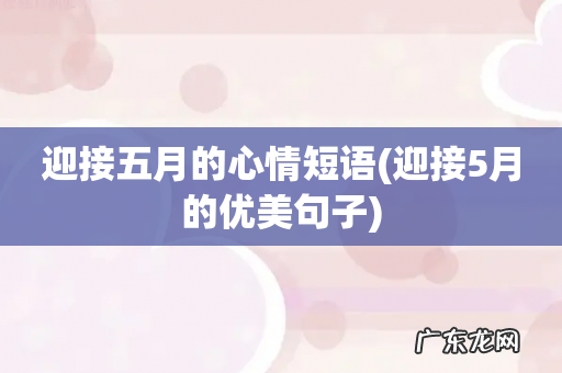 迎接5月的优美句子 迎接五月的心情短语
