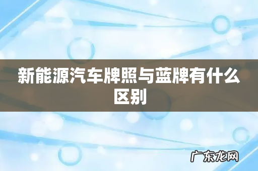 新能源汽车牌照与蓝牌有什么区别