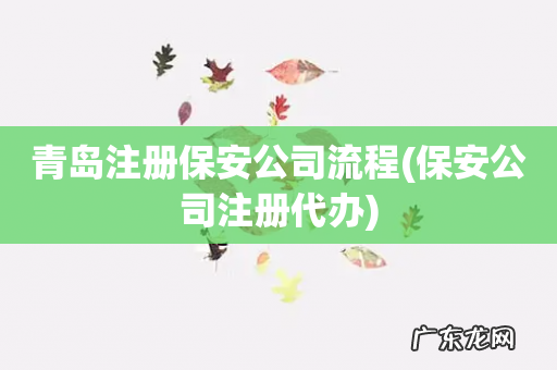 保安公司注册代办 青岛注册保安公司流程