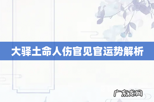 大驿土命人伤官见官运势解析