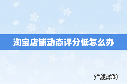 淘宝店铺动态评分低怎么办