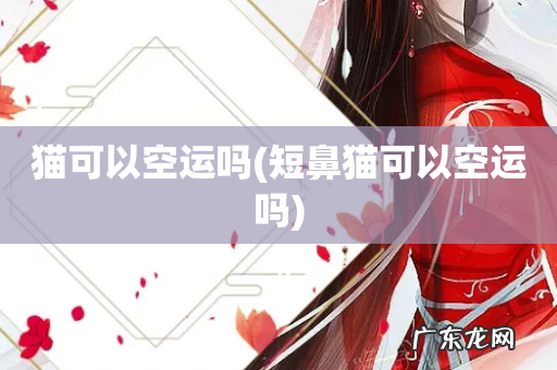 短鼻猫可以空运吗 猫可以空运吗