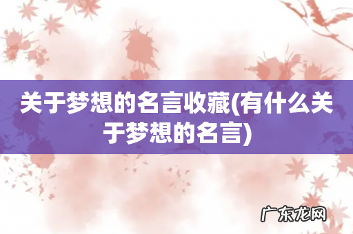 有什么关于梦想的名言 关于梦想的名言收藏