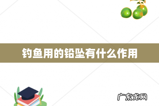 钓鱼用的铅坠有什么作用