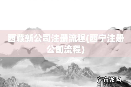 西宁注册公司流程 西藏新公司注册流程