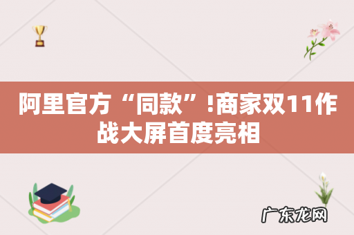 阿里官方“同款”!商家双11作战大屏首度亮相