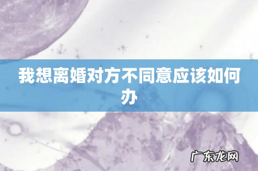 我想离婚对方不同意应该如何办