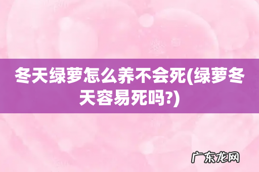 绿萝冬天容易死吗? 冬天绿萝怎么养不会死