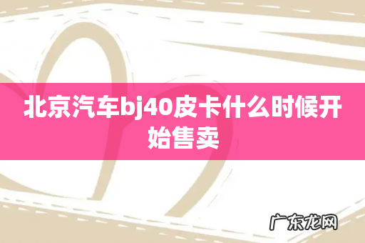 北京汽车bj40皮卡什么时候开始售卖