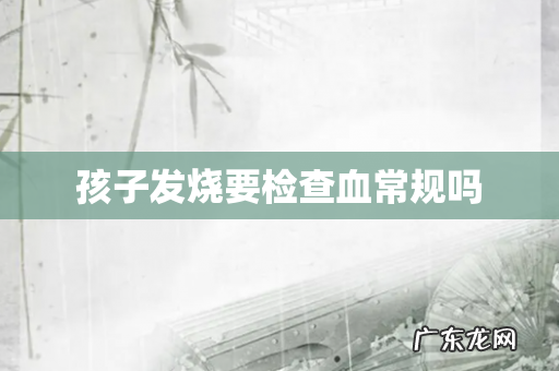 孩子发烧要检查血常规吗