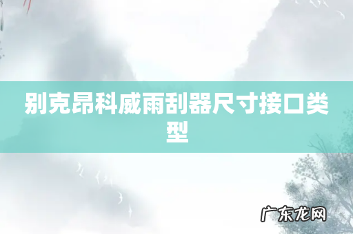 别克昂科威雨刮器尺寸接口类型