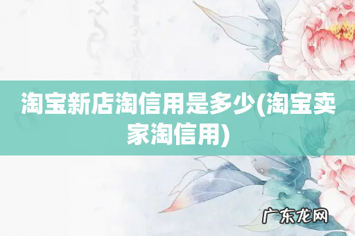 淘宝卖家淘信用 淘宝新店淘信用是多少