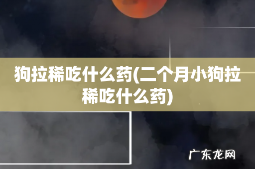 二个月小狗拉稀吃什么药 狗拉稀吃什么药