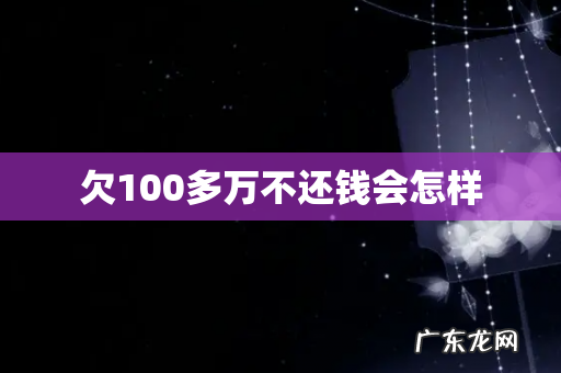 欠100多万不还钱会怎样