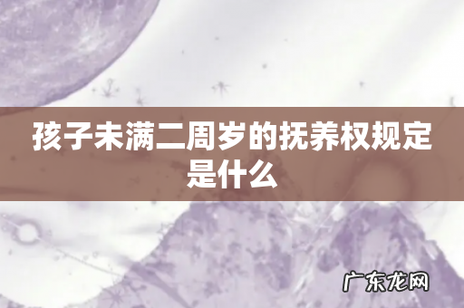 孩子未满二周岁的抚养权规定是什么