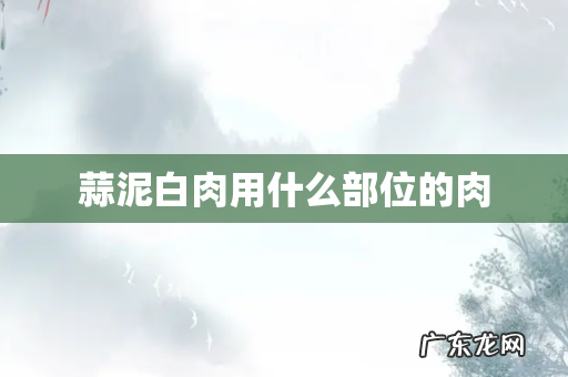 蒜泥白肉用什么部位的肉