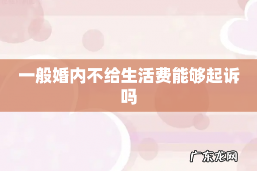 一般婚内不给生活费能够起诉吗