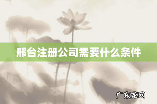 邢台注册公司需要什么条件