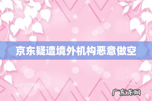 京东疑遭境外机构恶意做空