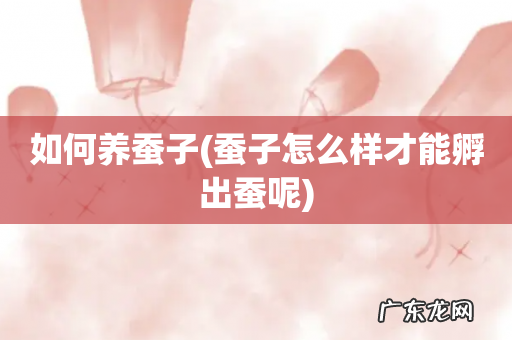 蚕子怎么样才能孵出蚕呢 如何养蚕子