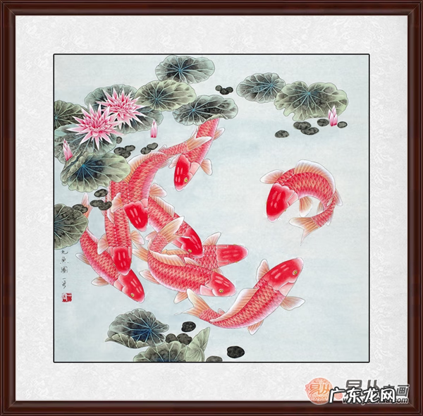 餐厅挂九鱼荷花图好吗 九鱼图挂餐厅对风水好不好