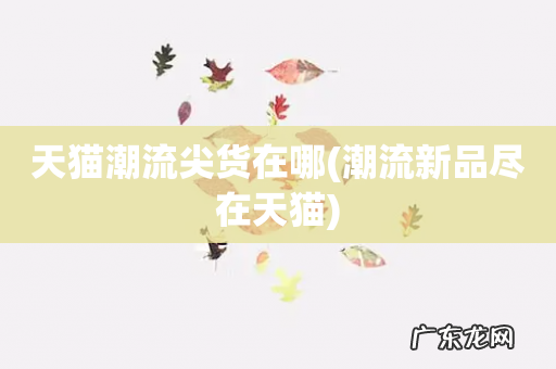 潮流新品尽在天猫 天猫潮流尖货在哪