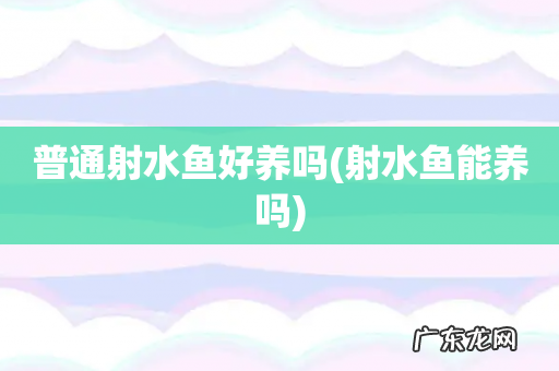 射水鱼能养吗 普通射水鱼好养吗
