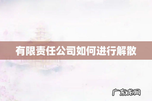 有限责任公司如何进行解散