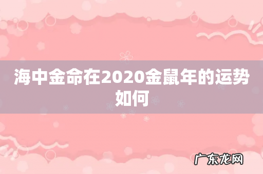 海中金命在2020金鼠年的运势如何