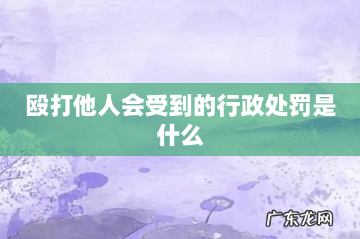 殴打他人会受到的行政处罚是什么