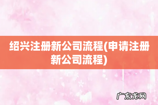 申请注册新公司流程 绍兴注册新公司流程