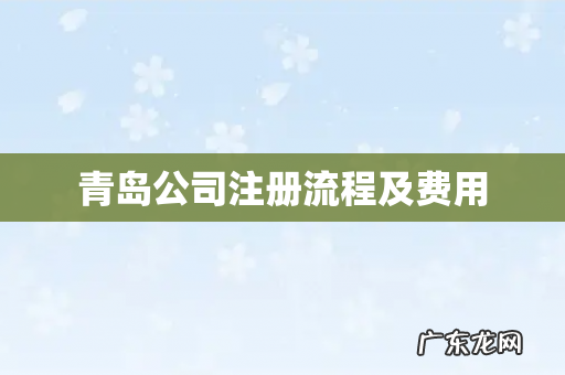 青岛公司注册流程及费用