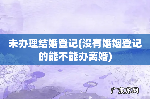 没有婚姻登记的能不能办离婚 未办理结婚登记