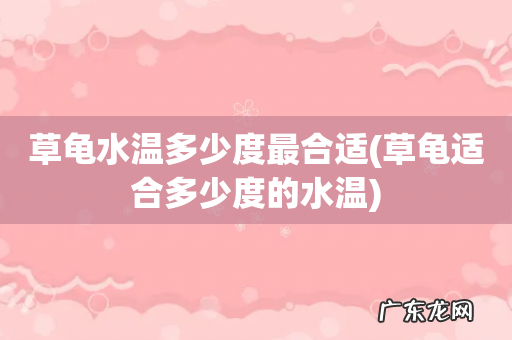 草龟适合多少度的水温 草龟水温多少度最合适