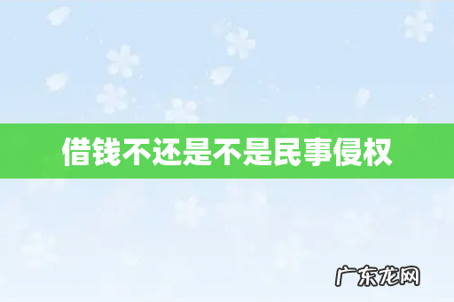 借钱不还是不是民事侵权