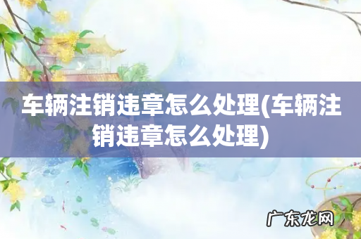 车辆注销违章怎么处理 车辆注销违章怎么处理