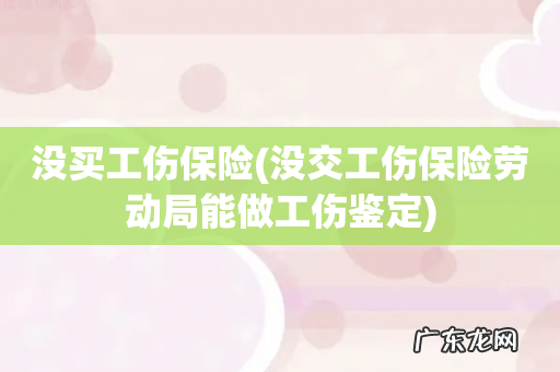 没交工伤保险劳动局能做工伤鉴定 没买工伤保险