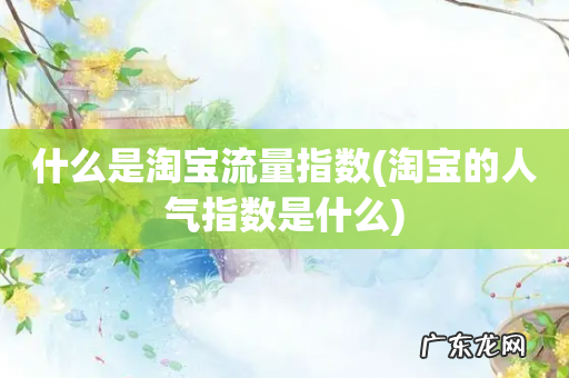 淘宝的人气指数是什么 什么是淘宝流量指数