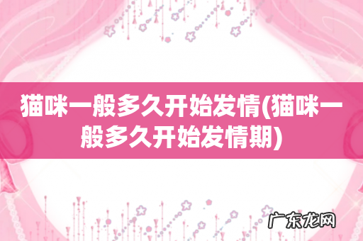 猫咪一般多久开始发情期 猫咪一般多久开始发情