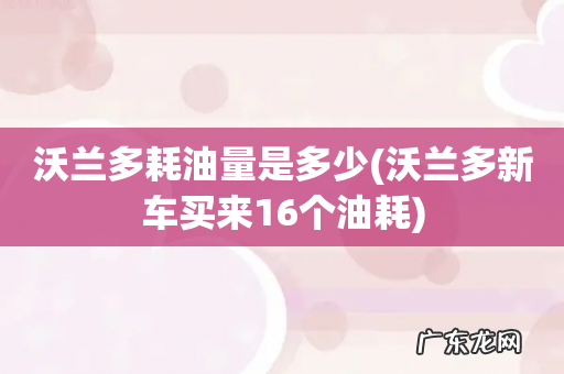 沃兰多新车买来16个油耗 沃兰多耗油量是多少