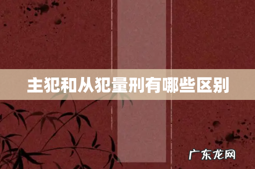 主犯和从犯量刑有哪些区别