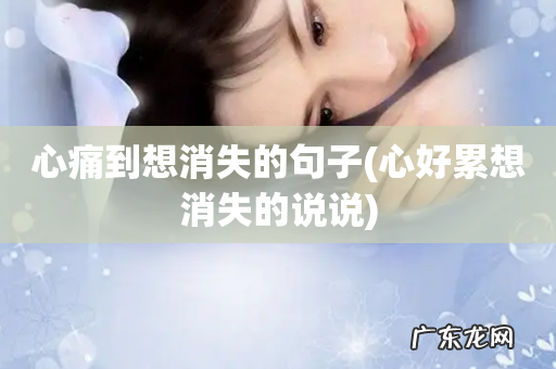 心好累想消失的说说 心痛到想消失的句子