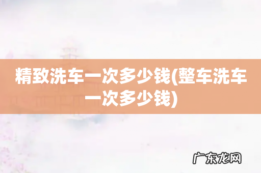 整车洗车一次多少钱 精致洗车一次多少钱